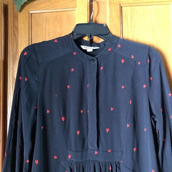 Anthropologie Whistles Mia Heart Print Mini Dress Size 4 - Picture 3 of 16